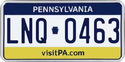 PA license plate LNQ0463