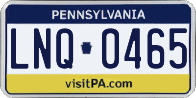 PA license plate LNQ0465