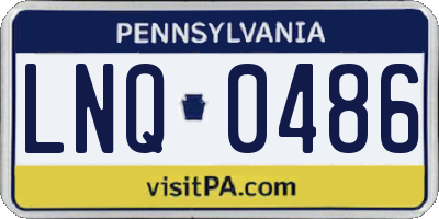 PA license plate LNQ0486