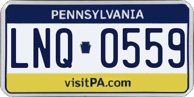 PA license plate LNQ0559