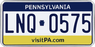 PA license plate LNQ0575