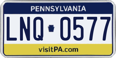 PA license plate LNQ0577