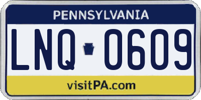 PA license plate LNQ0609