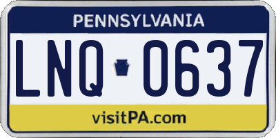 PA license plate LNQ0637