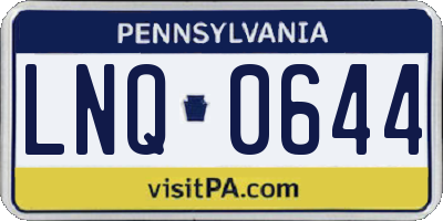 PA license plate LNQ0644