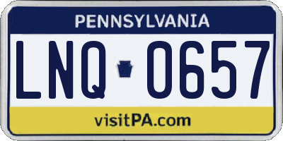 PA license plate LNQ0657