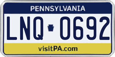PA license plate LNQ0692