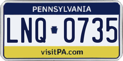 PA license plate LNQ0735