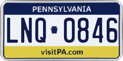PA license plate LNQ0846