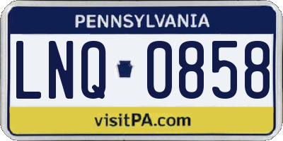 PA license plate LNQ0858