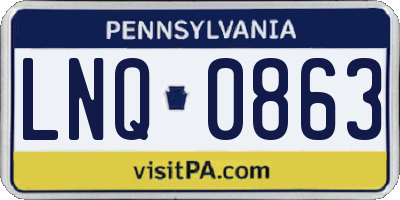 PA license plate LNQ0863