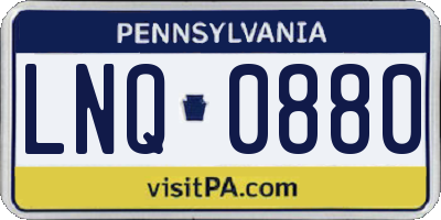 PA license plate LNQ0880