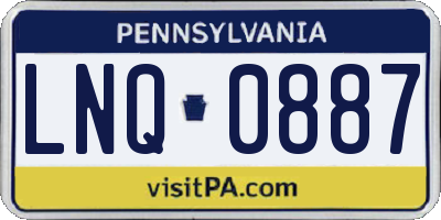 PA license plate LNQ0887