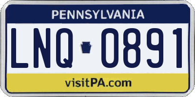 PA license plate LNQ0891
