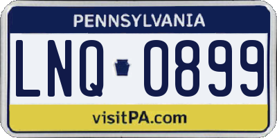 PA license plate LNQ0899