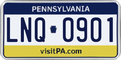 PA license plate LNQ0901