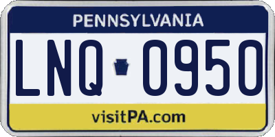PA license plate LNQ0950