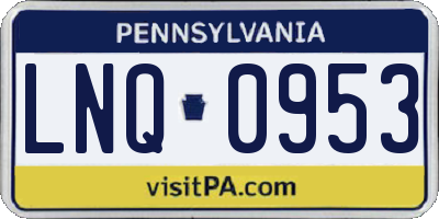 PA license plate LNQ0953