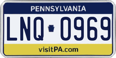 PA license plate LNQ0969