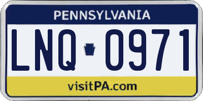 PA license plate LNQ0971