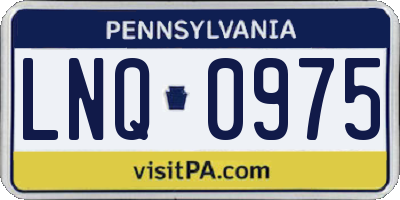 PA license plate LNQ0975