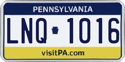 PA license plate LNQ1016