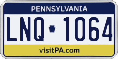 PA license plate LNQ1064