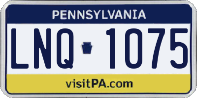 PA license plate LNQ1075