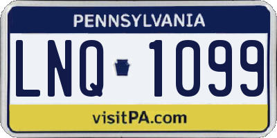 PA license plate LNQ1099