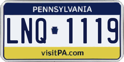 PA license plate LNQ1119