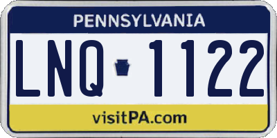 PA license plate LNQ1122