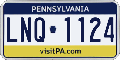 PA license plate LNQ1124