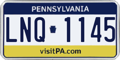 PA license plate LNQ1145