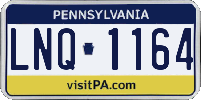 PA license plate LNQ1164