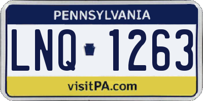 PA license plate LNQ1263