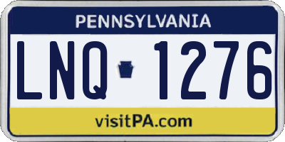 PA license plate LNQ1276