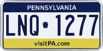 PA license plate LNQ1277