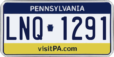 PA license plate LNQ1291