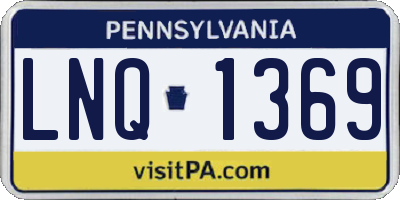 PA license plate LNQ1369