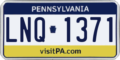 PA license plate LNQ1371