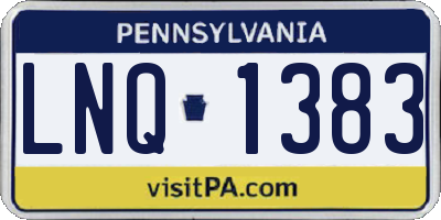 PA license plate LNQ1383