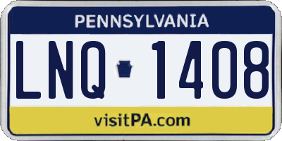 PA license plate LNQ1408