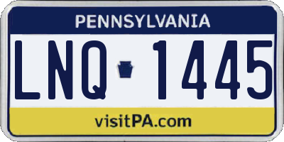 PA license plate LNQ1445