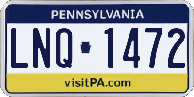 PA license plate LNQ1472