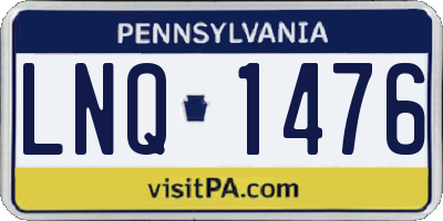 PA license plate LNQ1476