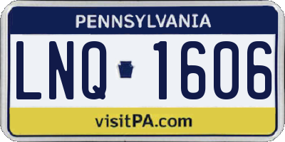 PA license plate LNQ1606