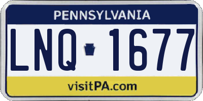 PA license plate LNQ1677