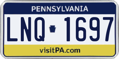 PA license plate LNQ1697