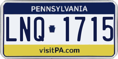 PA license plate LNQ1715