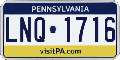 PA license plate LNQ1716